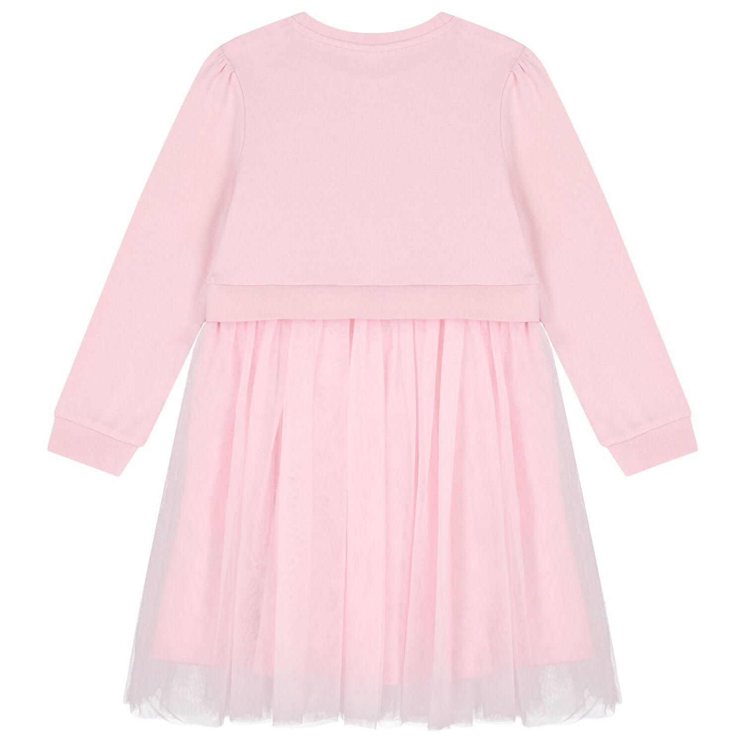 Girls Pink Logo Tulle Dress, 3, hi-res image number null