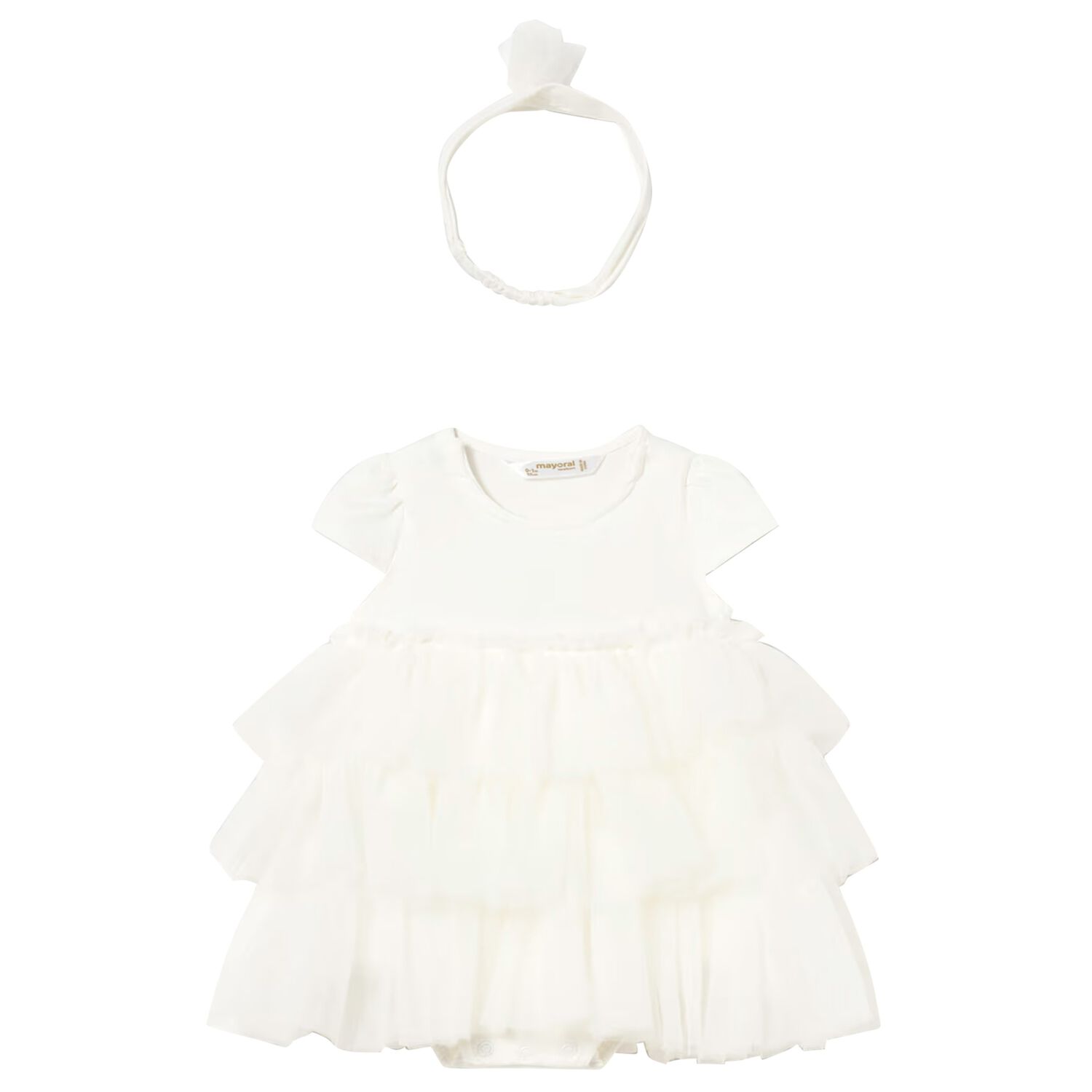 Baby Girls Ivory Tulle Dress Set, 2, hi-res