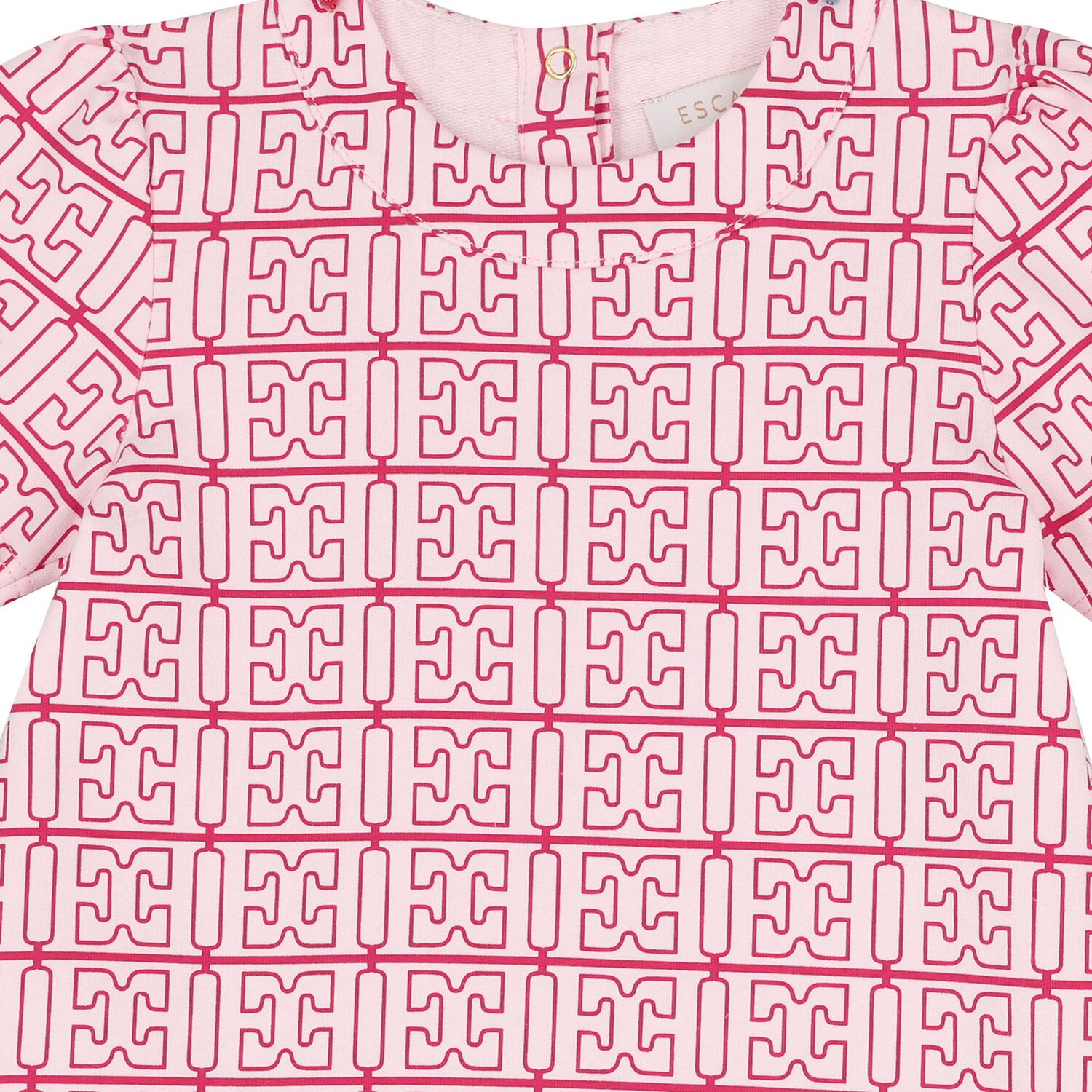 Younger Girls White & Pink Logo Dress, 2, hi-res