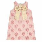 Girls Pink & Gold Satin Dress, 1, hi-res