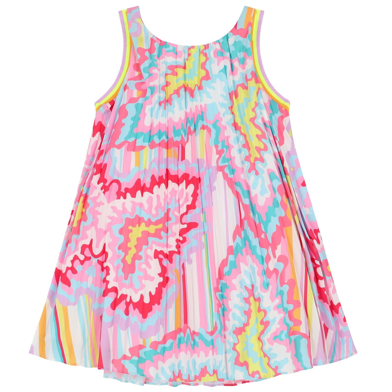 Girls Multi-Coloured Abstract Dress, 1, hi-res
