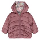 Younger Girls Rose Gold & Pink Floral Reversible Coat, 1, hi-res
