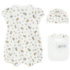White Polo Bear Romper Gift Set, 1, hi-res