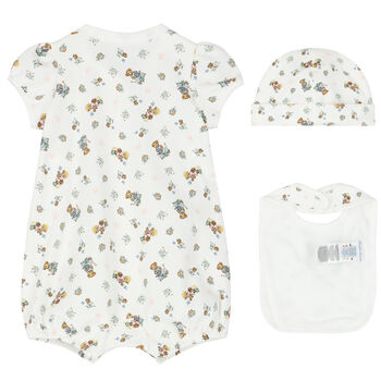 White Polo Bear Romper Gift Set