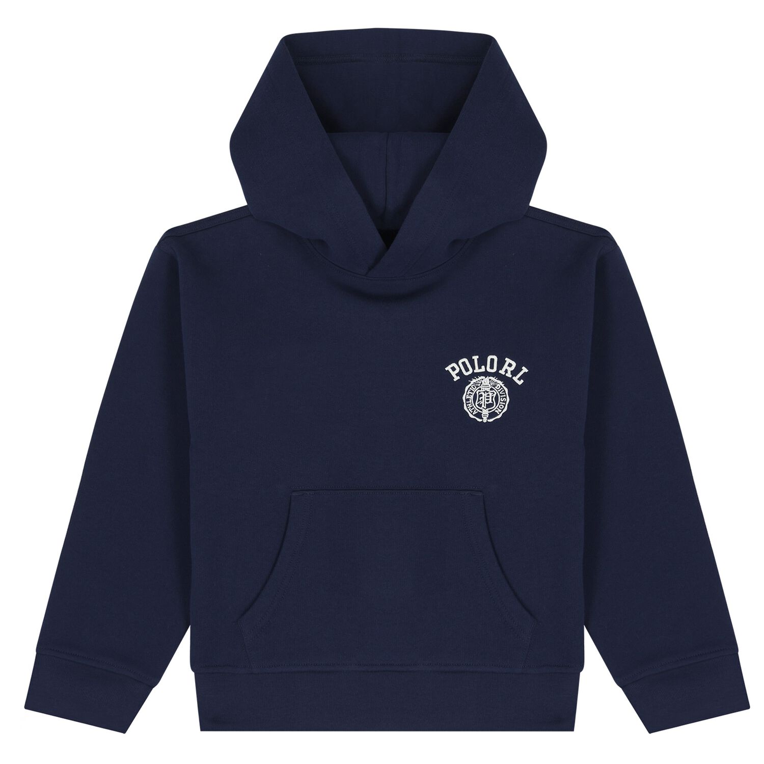Boys Navy Blue Logo Hooded Top, 1, hi-res