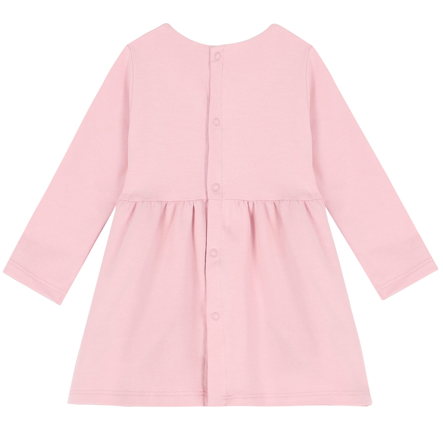 فستان قطن بالشعار باللون الزهري, 1, hi-res