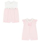 Baby Girls Pink Cotton Rompers ( 2-Pack ), 1, hi-res