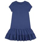 Girls Navy Blue Polo Bear Dress, 1, hi-res