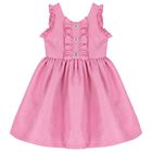 Girls Pink Jacquard Dress, 1, hi-res