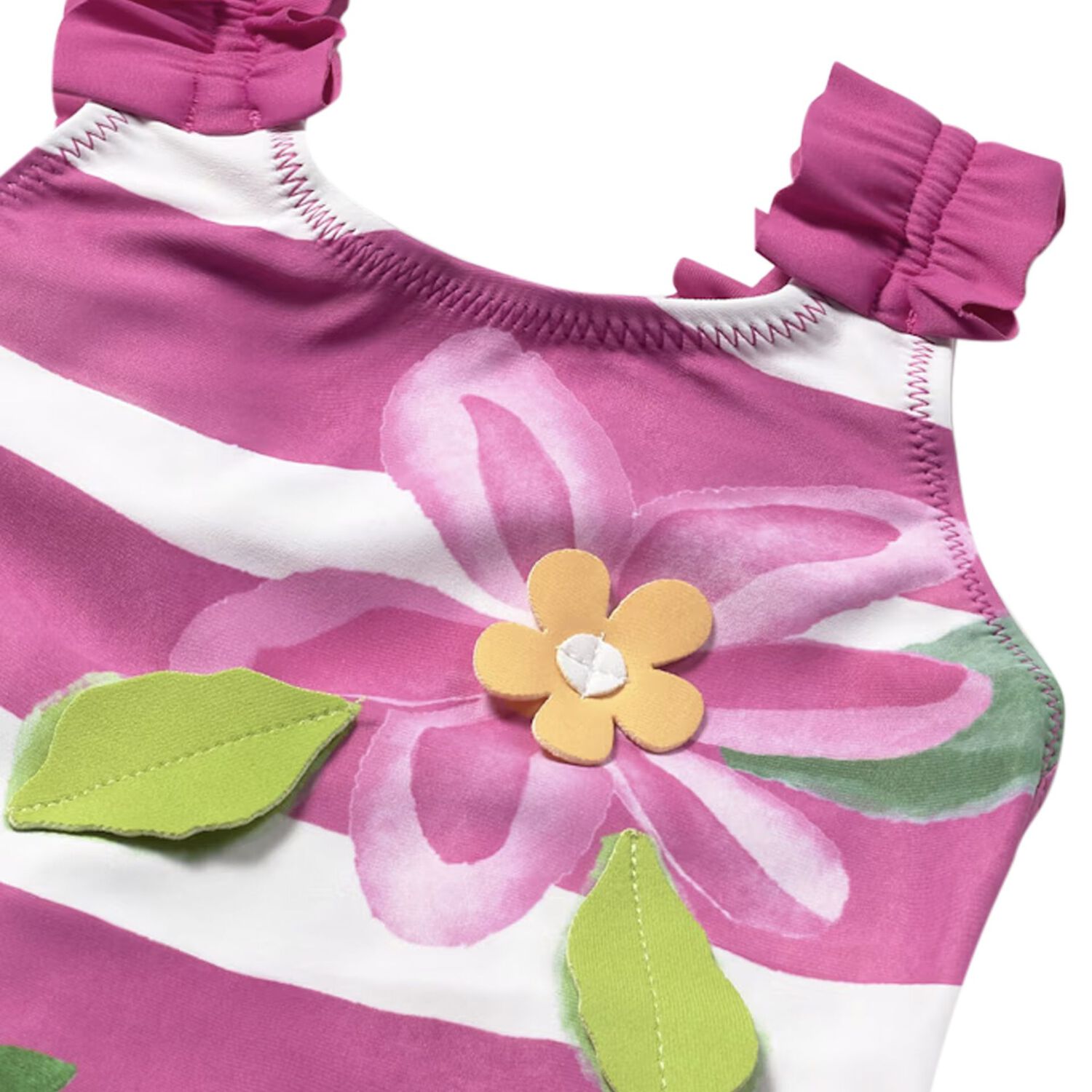 Younger Girls Pink & White Floral Swimsuit, 1, hi-res image number null
