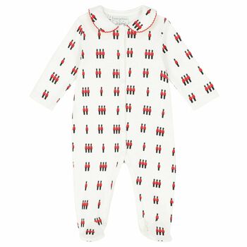 Baby White Printed Babygrow