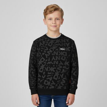 سويتشيرت بالشعار باللون الأسود