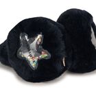 Girls Navy Blue Faux Fur Ear Muffs, 1, hi-res