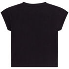 Girls Black Logo T-Shirt, 1, hi-res