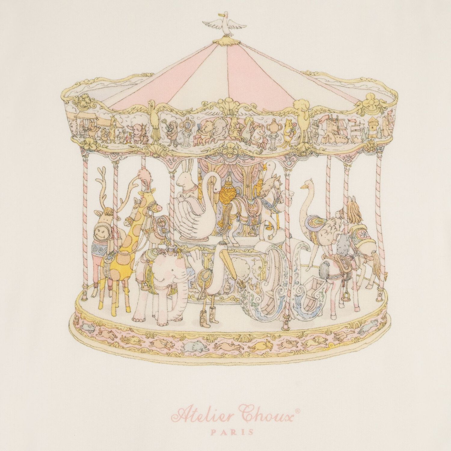 بطانية كشمير للبنات باللونين العاجي والوردي , 1, hi-res