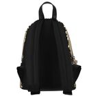 حقيبة ظهر بنات بالشعار مزينة بالترتر باللون الذهبى والأسود, 1, hi-res