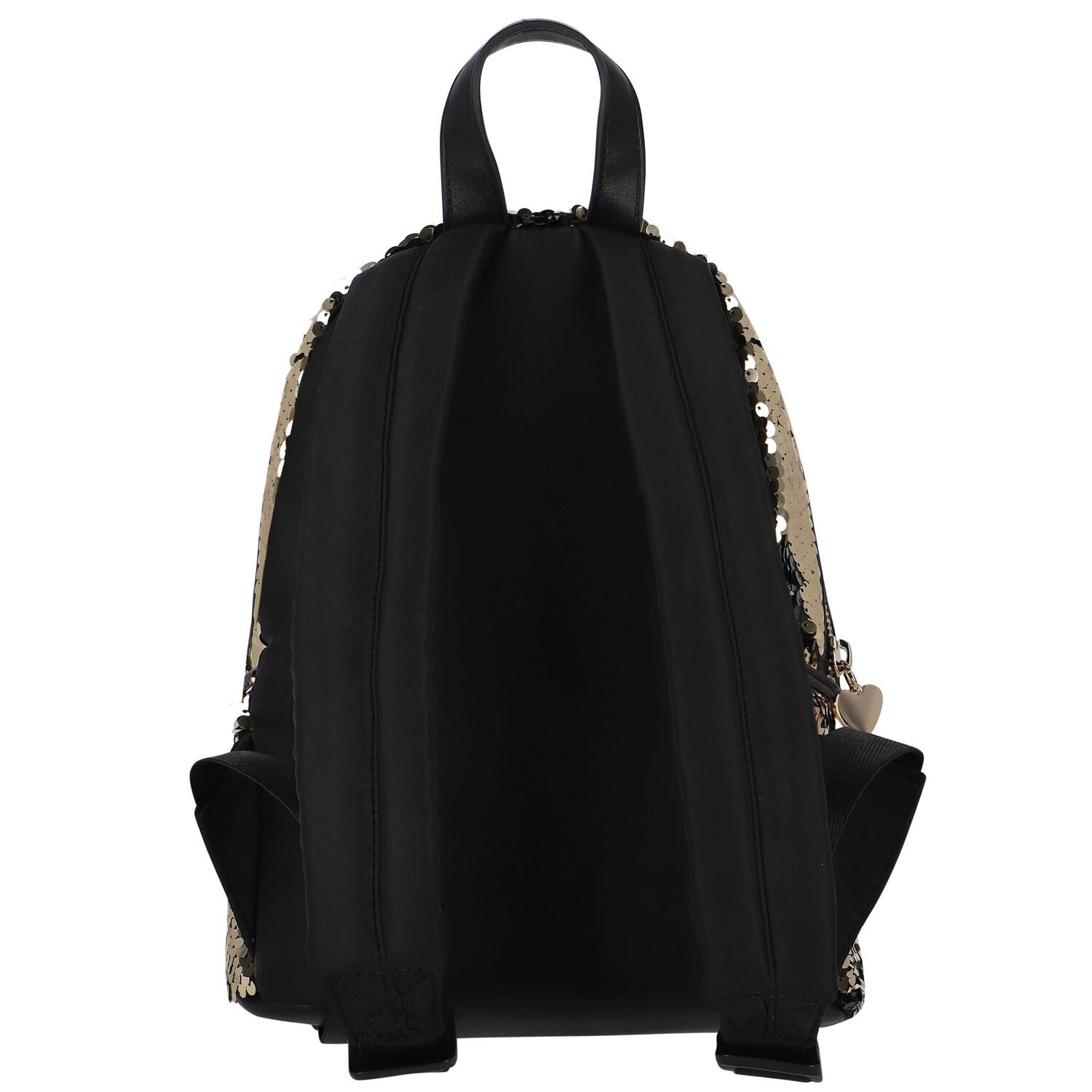 حقيبة ظهر بنات بالشعار مزينة بالترتر باللون الذهبى والأسود, 1, hi-res image number null