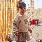 Younger Girls Grey Star Dress, 1, hi-res