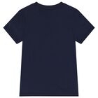 Boys Navy Blue & White Logo T-Shirt, 1, hi-res