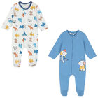 أفرول بطبعة باللون الأبيض والأزرق للأولاد (قطعتين), 2, hi-res