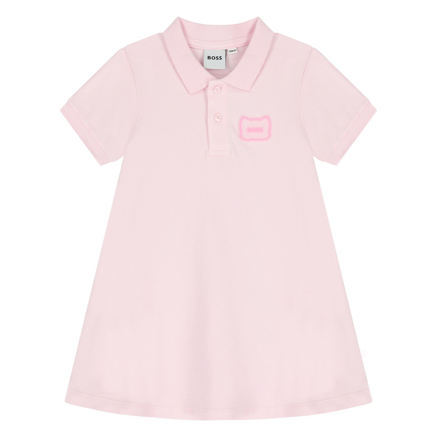 Baby Girls Pink Logo Polo Dress, 1, hi-res