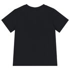 Boys Black Logo T-Shirt, 1, hi-res
