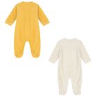 Baby Boys Ivory & Yellow Babygrows ( 2-Pack ), 1, hi-res
