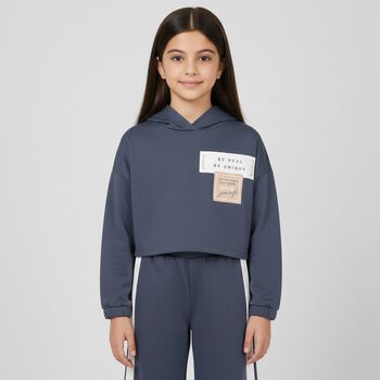 Girls Blue Hooded Tracksuit