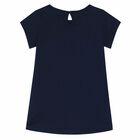 Girls Navy Embellished T-Shirt, 1, hi-res