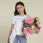 Girls White Floral Logo T-Shirt, 1, hi-res