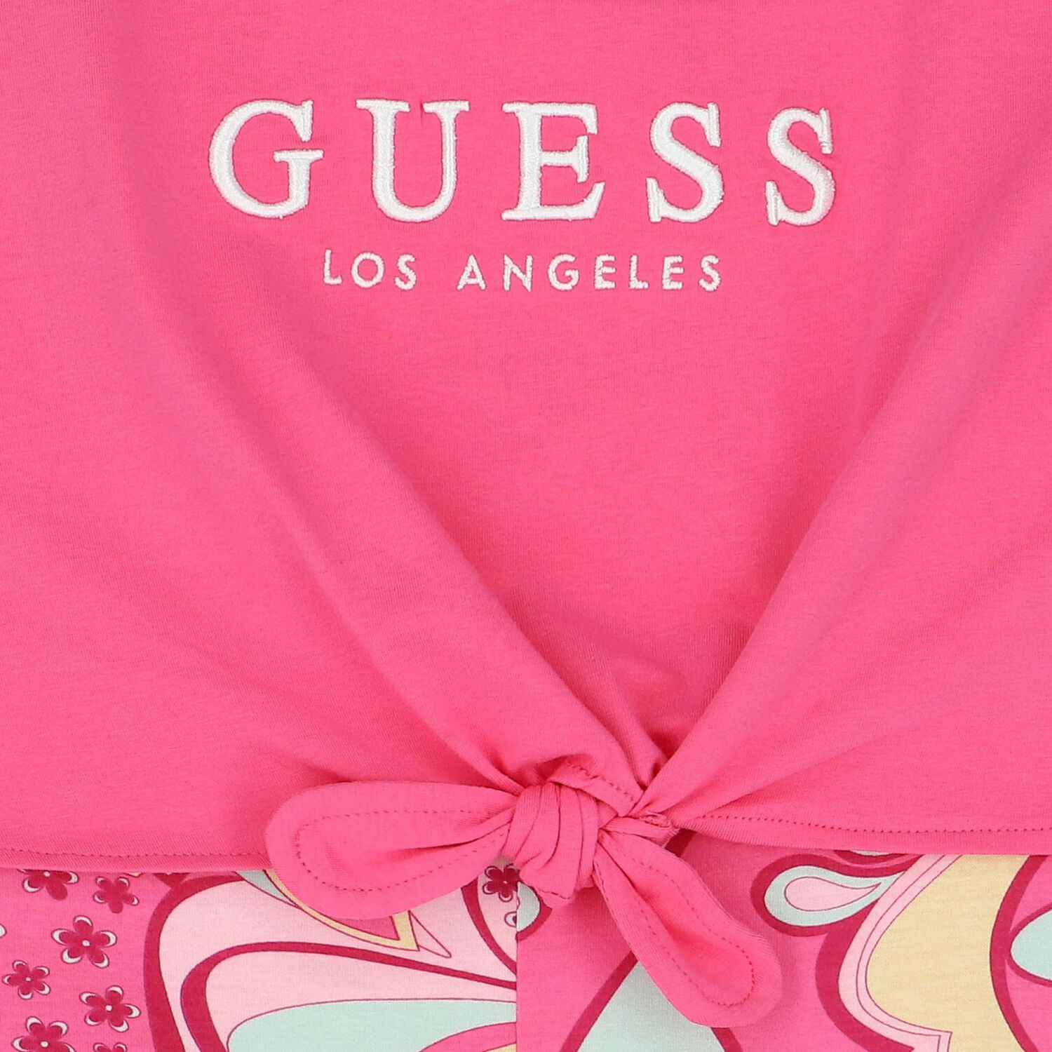 فستان بنات بشعار تجريدي باللون الوردي , 2, hi-res