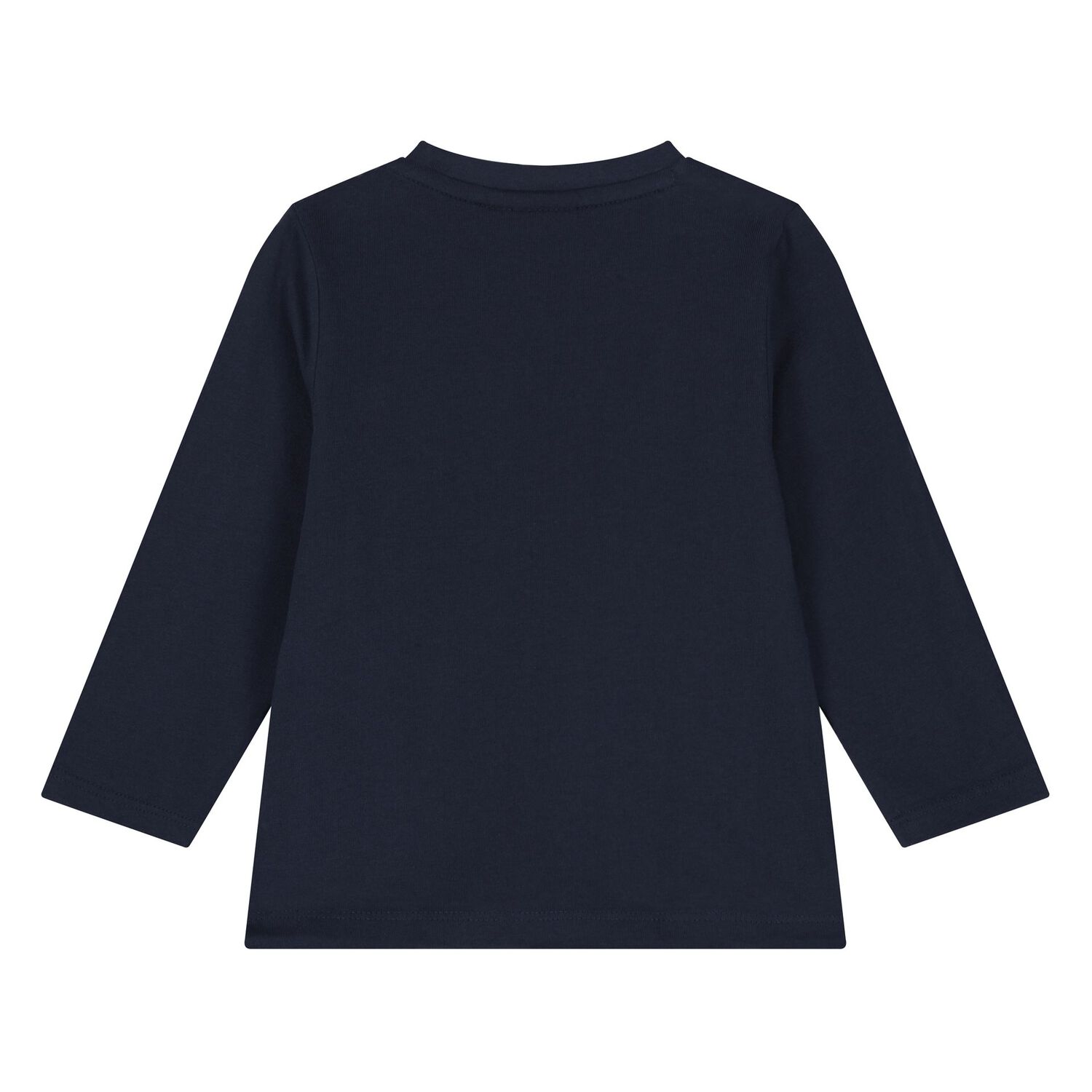 Younger Boys Navy Blue Logo Long Sleeve Top, 2, hi-res image number null