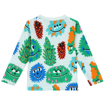 Younger Boys Blue Monsters Long Sleeve Top