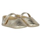 Baby Girls Gold Diamante Shoes, 1, hi-res