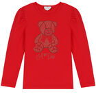 Girls Red & Ivory Teddy Skirt Set, 1, hi-res