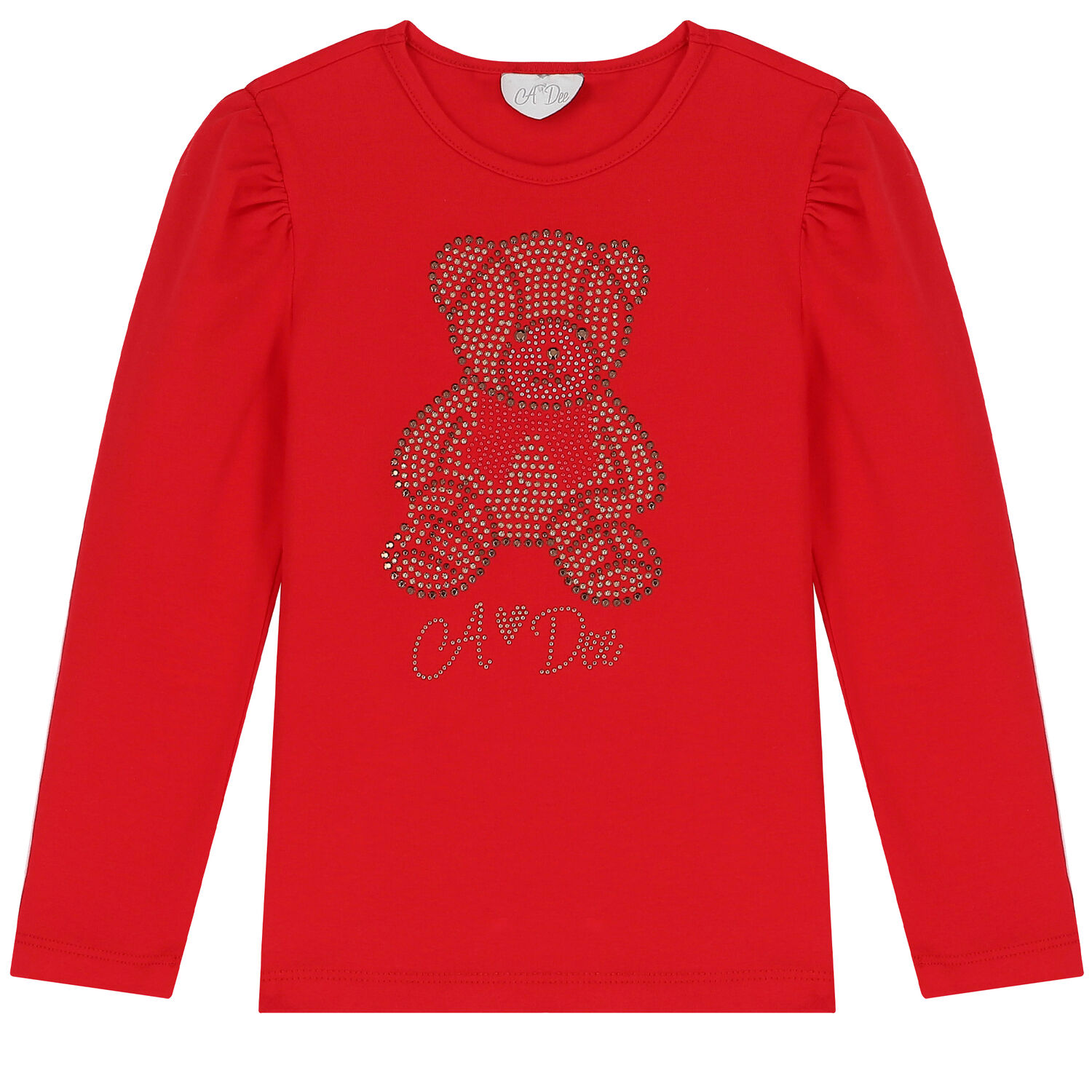 Girls Red & Ivory Teddy Skirt Set, 1, hi-res