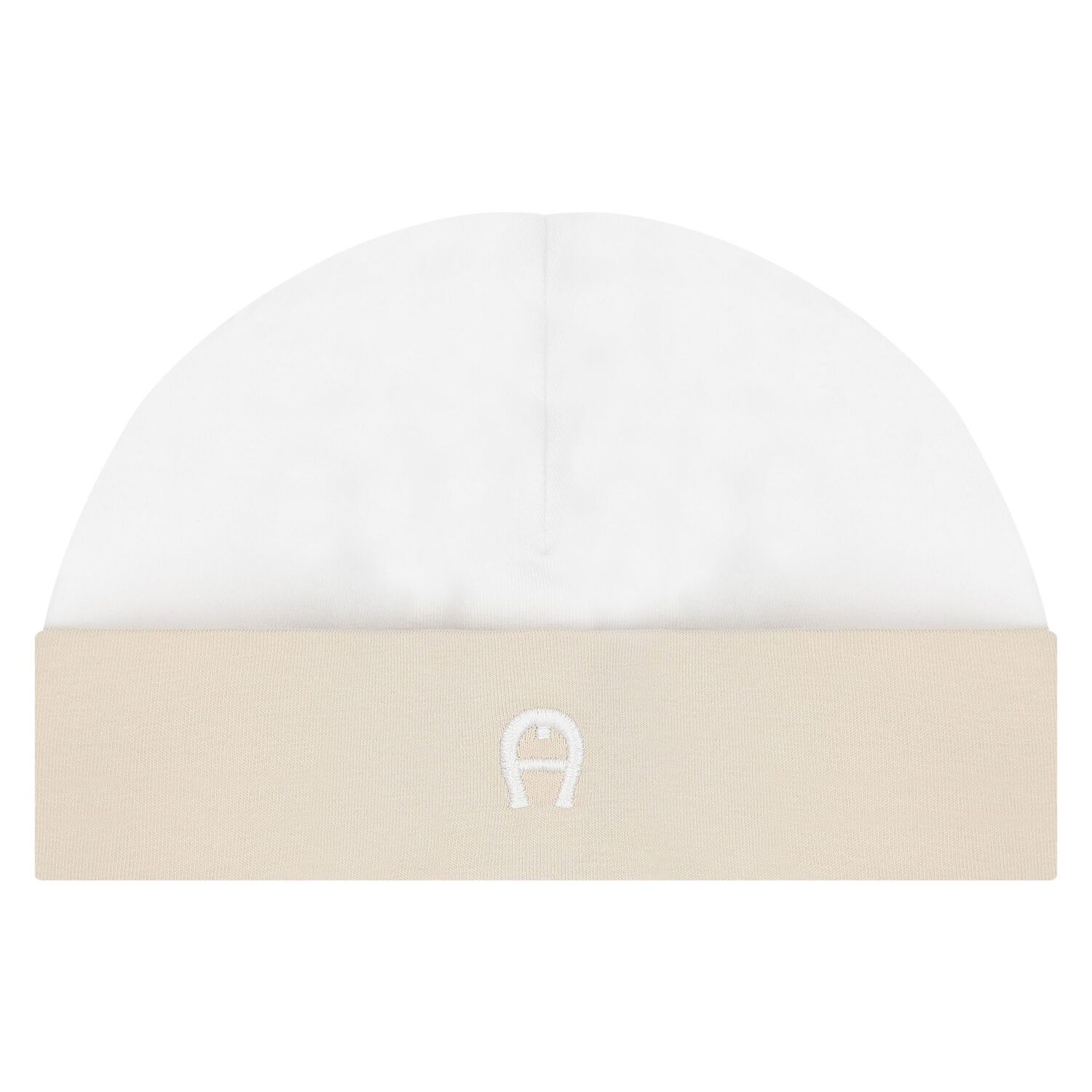 Beige & White Logo Babygrow, Hat & Bib Gift Set, 1, hi-res