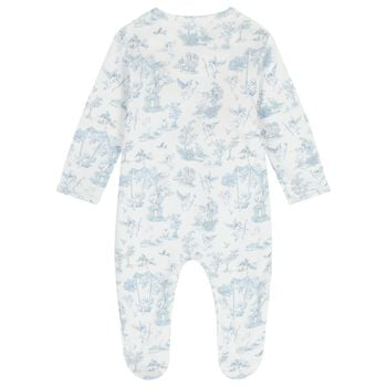 Baby Boys White & Blue Babygrow