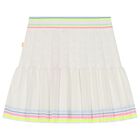 Girls Ivory Pleated Skirt, 1, hi-res