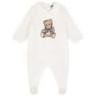 Baby Girls White Teddy Bear Logo Babygrow Gift Set, 2, hi-res