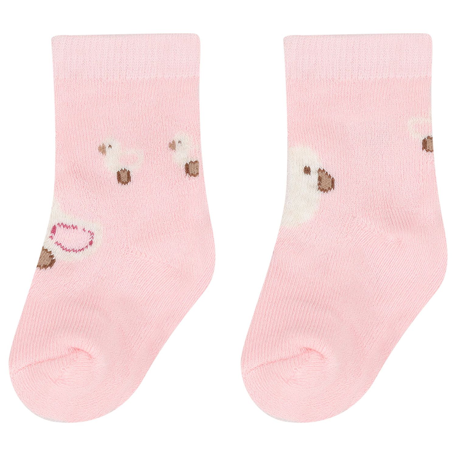 Baby Girls Pink & Ivory Socks ( 4 Pack ), 3, hi-res