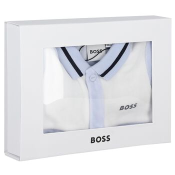 افرول اولاد بالشعار باللون الابيض والازرق 