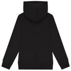 Boys Black Logo Hooded Top, 1, hi-res