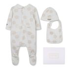 Ivory & Beige Boke Flower Babygrow Gift Set, 1, hi-res