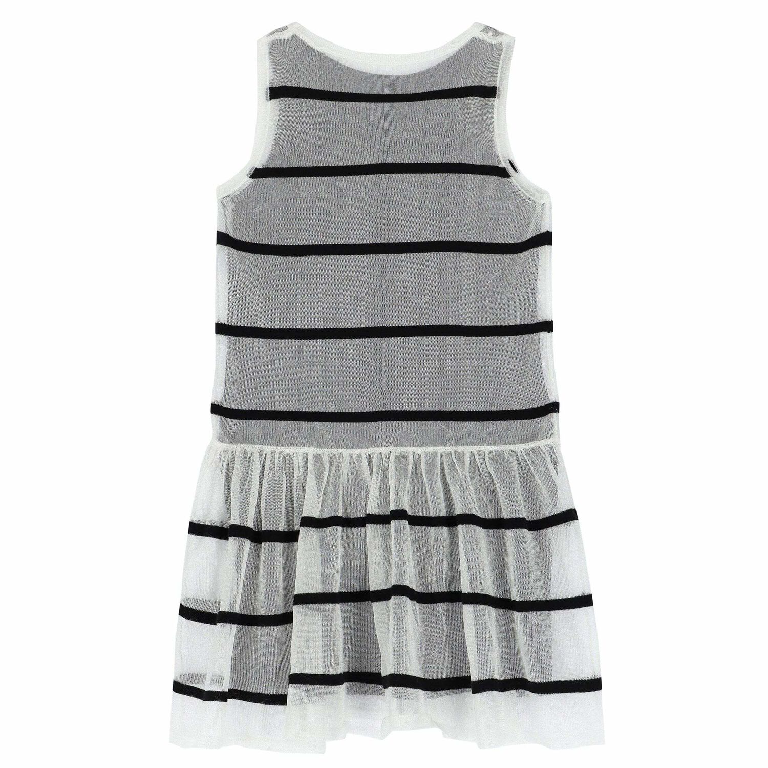 Girls Black & White Logo Dress, 1, hi-res