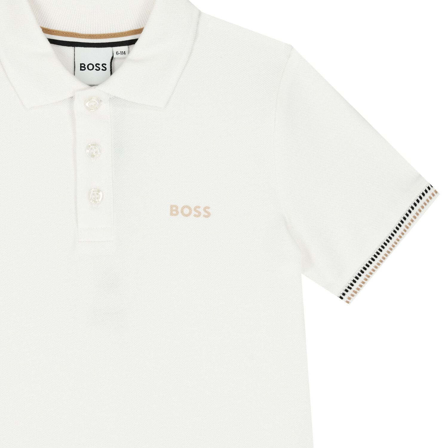 Boys White Logo Polo Shirt, 1, hi-res image number null