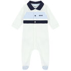 Baby Boys White Logo Babygrow, 2, hi-res