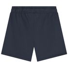 Boys Navy Blue Logo Shorts, 1, hi-res