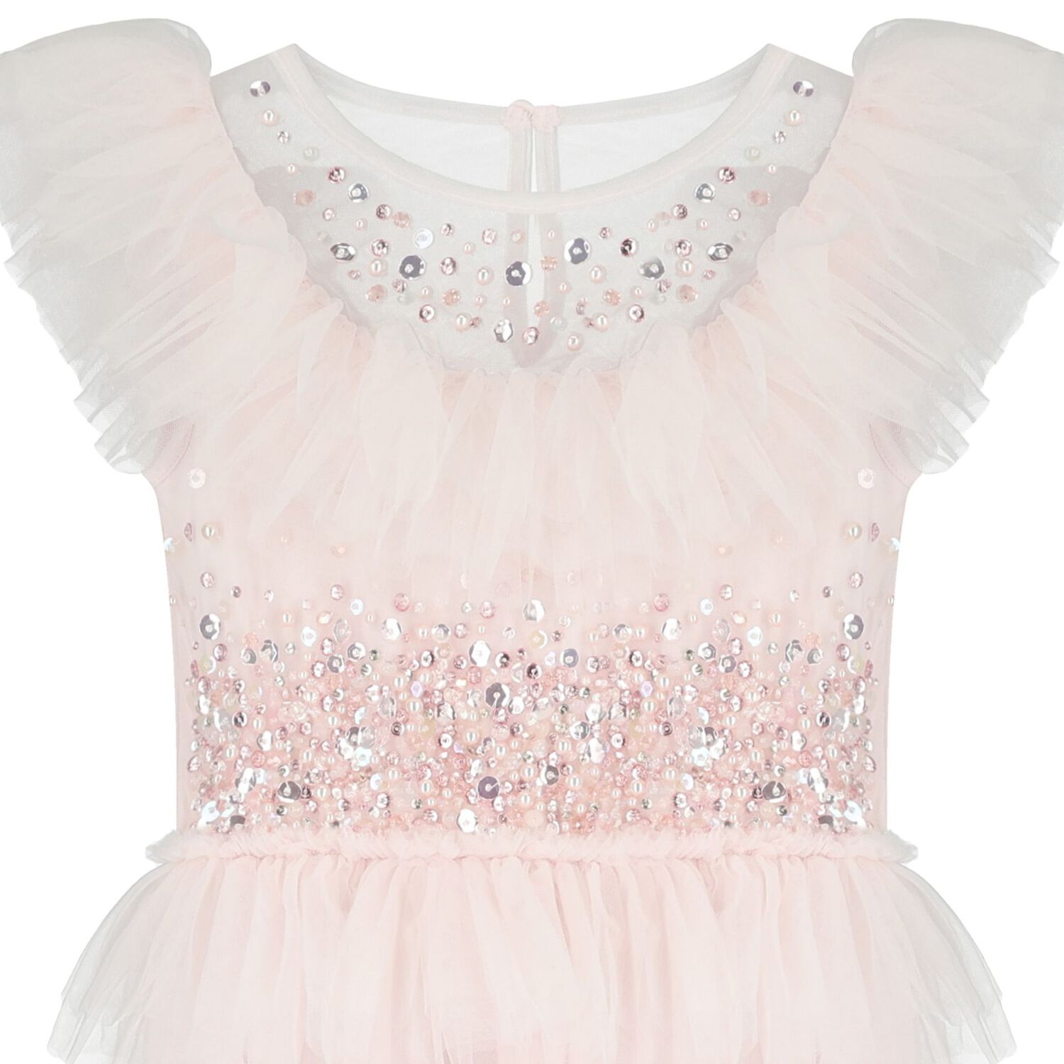 Girls Pink Tulle Embellished Dress, 1, hi-res