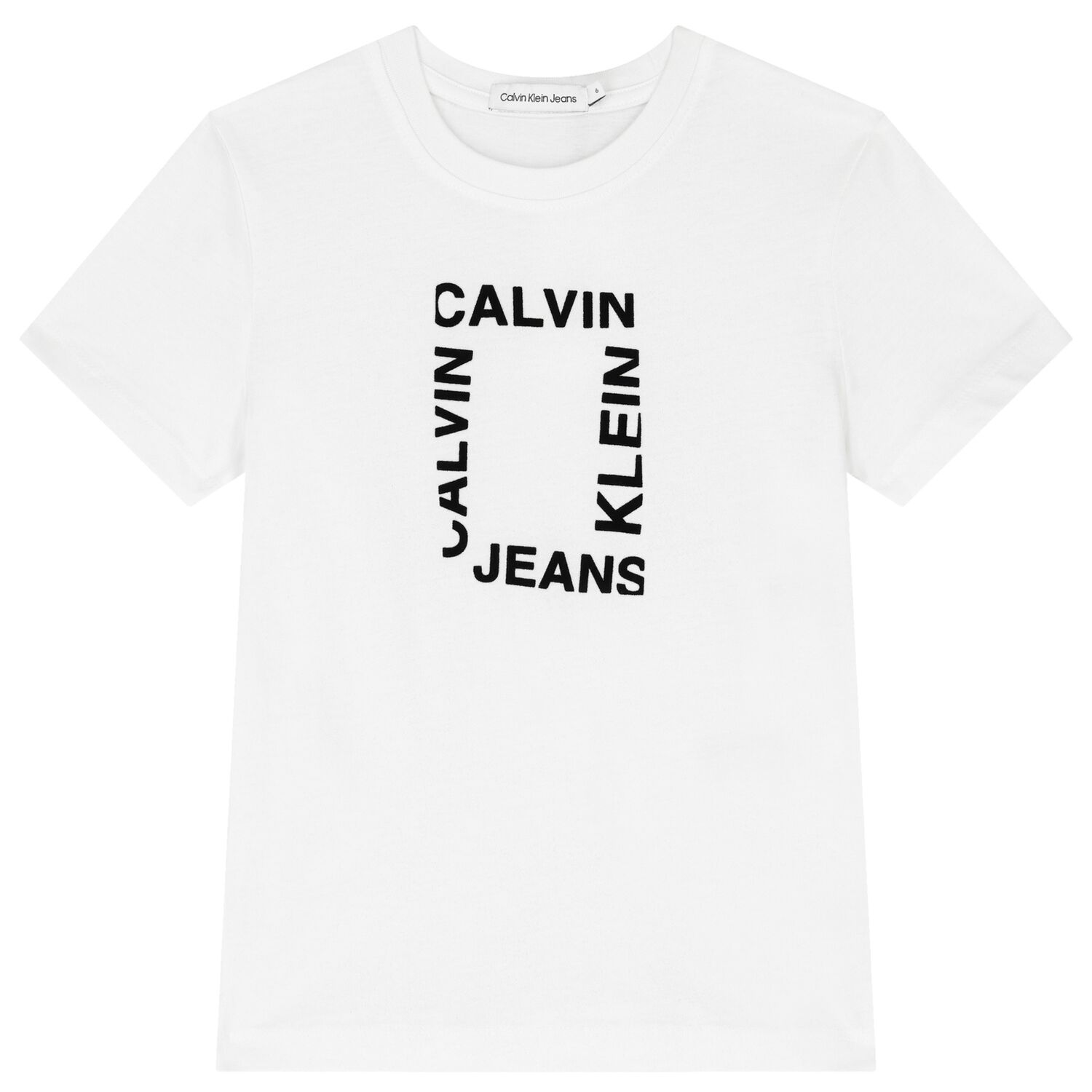 تيشيرت أولاد بالشعار باللون الأبيض, 2, hi-res